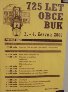 Oslavy 725 let obce Buk 2000